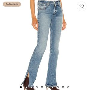 GRLFRND Denim Hailey Low Rise Slim Boot in melrose women’s size 25